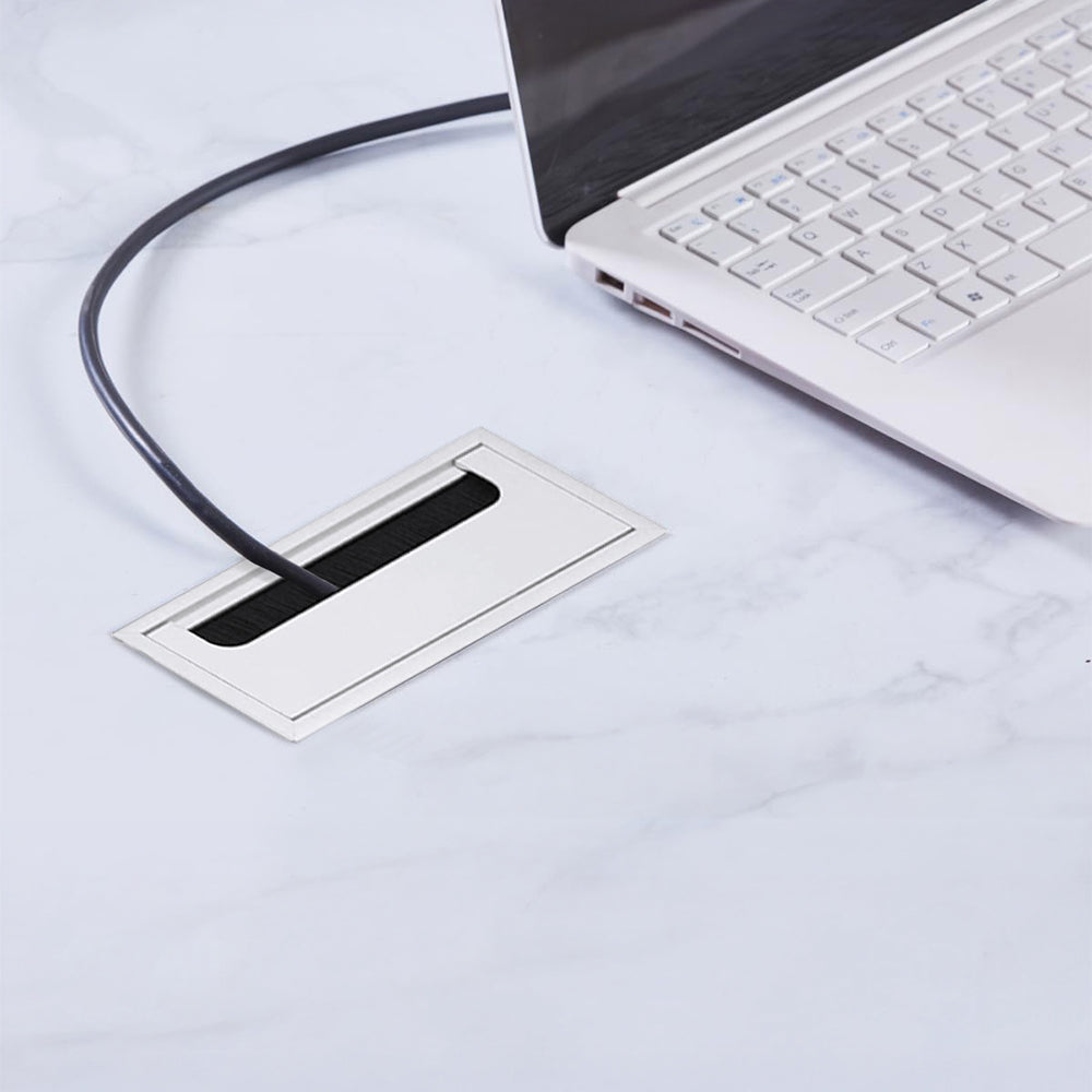 Pasacables rectangular con cepillo