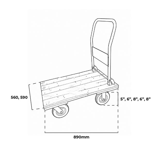 Carro transportador con maneral abatible