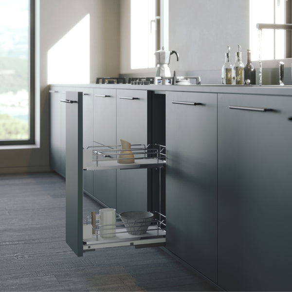 Botellero cromado de cierre lento