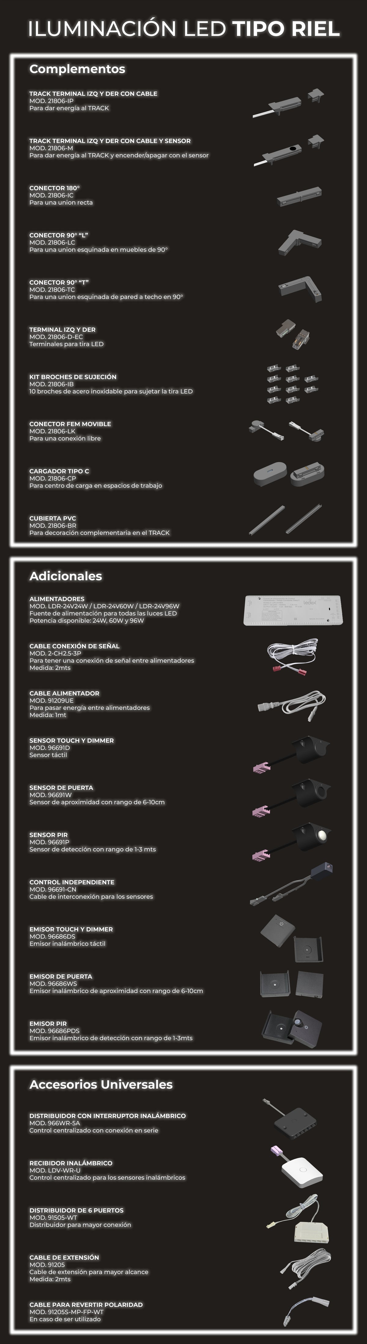 Información adicional - Sistema de Iluminación Tipo Riel